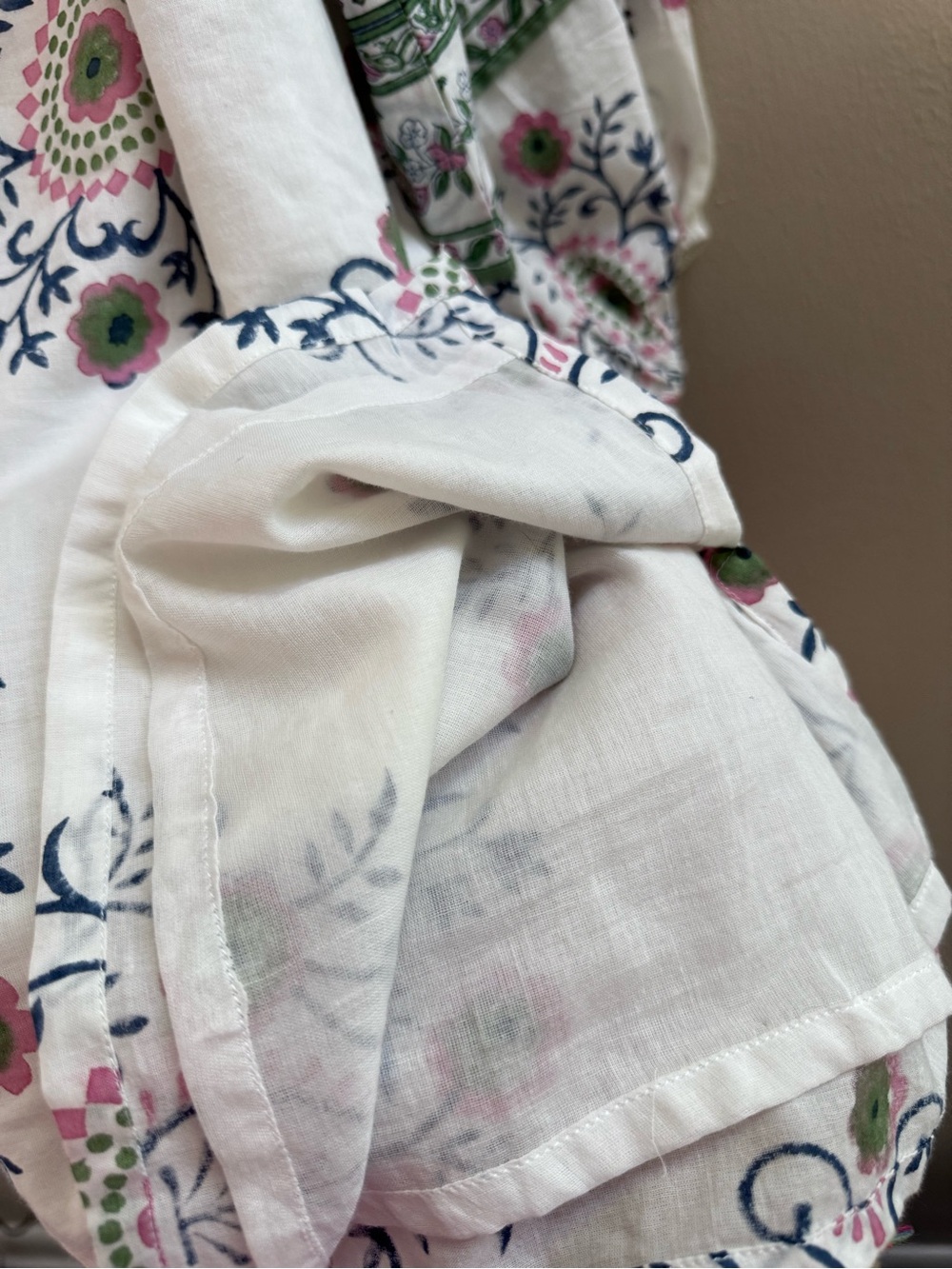 NWOT Anthropologie Sue Sartor Bangalore Tunic Top 1X White Floral Anthro Boho - Picture 12 of 15